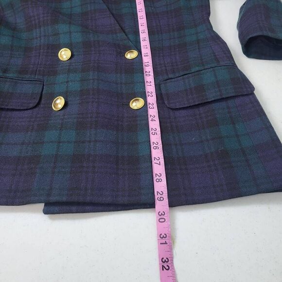 VTG Lord & Taylor Womens Tartan Wool Suit Size 6P Jacket Skirt Academia Preppy - Picture 11 of 14